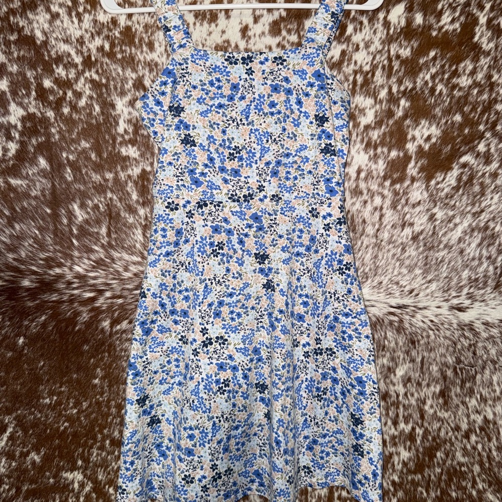 SO Blue and White Floral Tank Dress